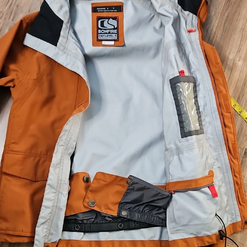 Bonfire Men's Orange Snowboard Skiing Jacket Small